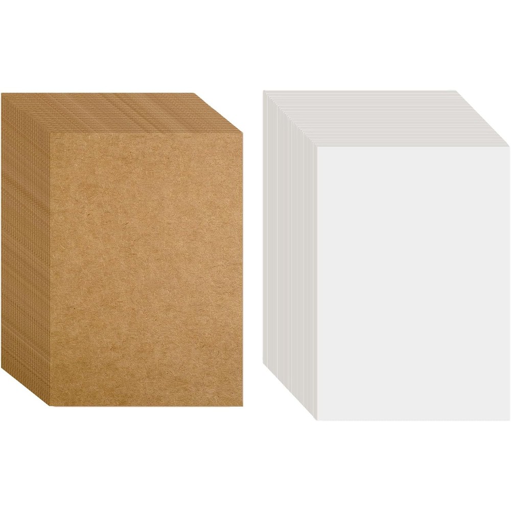 100 Pack A6 Kraft Paper 14.5 x 9.5cm Kraft Cardboard for Printing 350gsm Blank…
