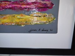 Framed 13 Inch Original Signed Modern Abstract Acrylic Oil Painting New w/ COA