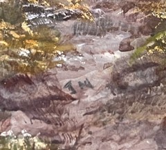 American West Landscape Watercolor Study Painting Thomas Moran Initialed TM