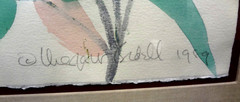 1989 MAUI HAWAII artist MARGARET BEDELL WATERCOLOR ARTWORK- FAMILLE VERTE III