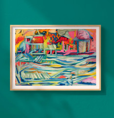 MULTI-COLOR Wall Art Print „Waterfront“ 11 X 14 UNFRAMED NEW Giclee – JH Brown