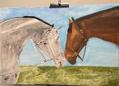 Acrylic Paint on Canvas The Horses
