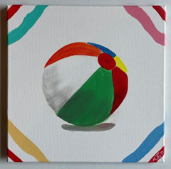 Original Artisan Set of Six 12″x12″ Beach Vibes!! Can you Hear the Waves Now?