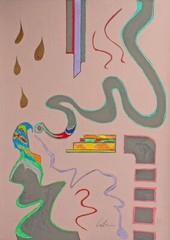 Harry Hilson Signed Abstract Mixed Media Painting