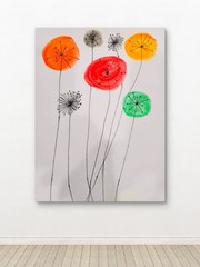 Abstract Expressioinistic Silly Flowers Original Wall Art 14X11 Paper Watercolo
