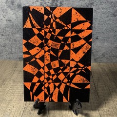 Original 5″ X 7″ Abstract Acrylic Painting On Canvas Panel With Easel