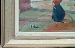 Signature E. Haag / Street Scene in the South / North Africa / Oil Painting