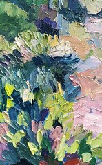 Original Oil Painting on Canvas Hand-made Art with the Desert and Cactuses