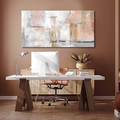 Canvas Art Gold Wall Decor for Girl Pictures for Living Room 40″L x 20″W Pink