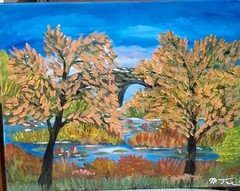 Old Stone Bridge, Acrylic Painting – 16×20 Hand Painted Artwork on Canvas