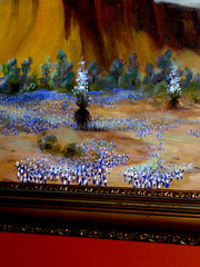 Original Buebonnet LandscapHouse Water Will Bird Blooming Yucca TX VINTAGE Oil