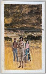 Darrell Greene ILLUSTRATOR American West coast landscape w/d woman in the field