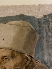 Vintage Fresco Art Repro Painting Filippo Lippi Old Man Portrait Firenze Italy