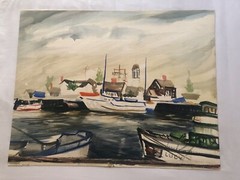Prints Vintage watercolor painting /Hamer collections/ 21 x 27