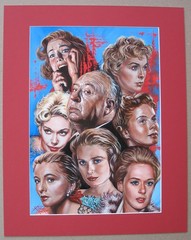 ALFRED HITCHCOCK AND HIS LADIES, Original Rick Melton Published Oil Painting