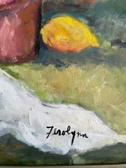 25 1/4″ Signed Oil Painting Vibrant Still Life Flowers Florida Artist