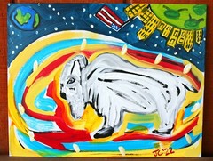 BUFFALO GALAXY MOON CITY SPACE Jr CHARLIE FAST OUTSIDER POLITICAL FOLK POP ART