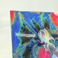 Original Abstract Fluid Art Acrylic Glossy Resin Tracy Eau Claire on Wood 6”