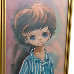 Mid Century 1960’s Big Eyes Boy & Girl Children Prints. By D. Golding