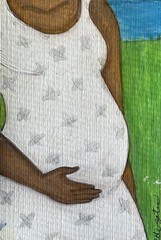 Original 6×4” Modern Abstract Mother-To-Be Folk Painting Mini Art Card