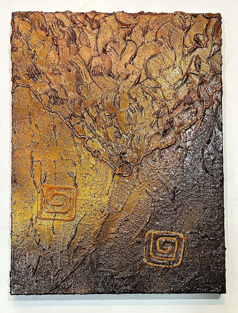 Tina Andrews 2012 Abstract Painting MOUNTAIN GLYPHS 18x24X1.5 (Actress Artist)