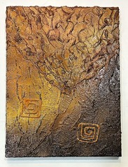 Tina Andrews 2012 Abstract Painting MOUNTAIN GLYPHS 18x24X1.5 (Actress Artist)
