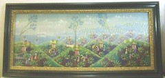 Fascinating H. Cineus Original Painting of Panoramic Haitian Landscape.
