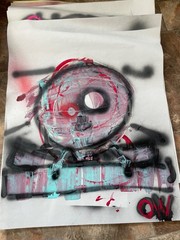 Painting art new Ody West “Grifter” graffiti acrylic spray paint original 22×28