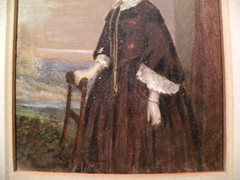 American Victorian ca. 1860 painting lady in an interior