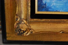 FRAMED OIL VITRALES STAINED GLASS WINDOWS OLD HAVANA, CUBA ARTIST: HECTO VIDAL
