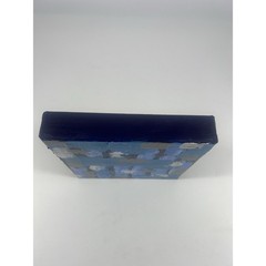 Hand-Painted Acrylic Canvas Abstract Blue Gray 7.5x8x1.5 Modern Artwork Art