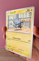 Custom Pokemon Card by MoonArtGlitch ~ Handpainted Ditto Face on Shinx