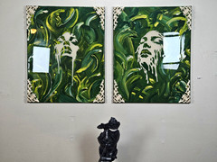 Amazing 2pc Brush Stroked Set. 16×20 Resin Coated. Titled, The Exhale.
