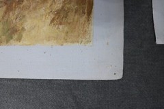 2 Paintings on Canvas of Animal Drawn Carts People Working – Unsigned
