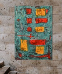 64”X44” Mark Little original canvas ￼painting OOAC Acrylic,Abstract,southwest XL