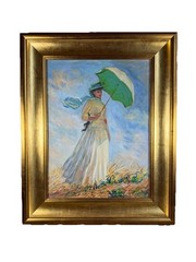 Woman with Umbrella Oil on Canvas, after Claude Monet By Roland Renaud »