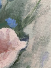 F.T. Vintage Still Life Impressionist Garden Spring Poppies Wild Flower Painting
