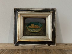 1958 Japanese Semi Antique Fruits Still Life Oil Painting Retro Art Deco