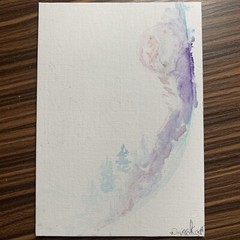 Cascade Blue Mountains Yin &Yang MOON – watercolor original