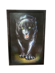 LARGE FRAMED PRINT, 24″ x 36″, wood frame, Black Panther , new