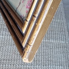 Vintage Chinoiserie Asian Framed Painting 33×15 Bird Cherry Blossom Art