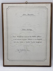 Original Berthold Großauer 24 Carat Gold Leaf House Blessing Back Glass Painting