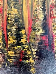 Oil Painting Birch Tree Forest Contemporary Modern Landscape Canvas 16 by 20 AMA