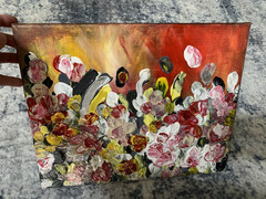 14” x 11” Floral Impasto Abstract Acrylic Painting – Original Art by Eera G