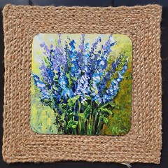 Lavender Flowers Painting Blue Purple Impressionist Floral Wall Art Home Decor