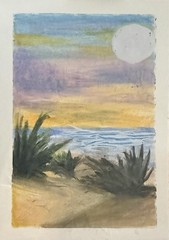 ACEO Art Card Seascape Beach Sunset