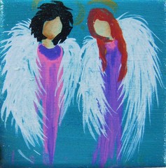 Wholesale Lot of 8 Angels Shimmery finish Ceramic Tile Magnet Art by Rain Crow