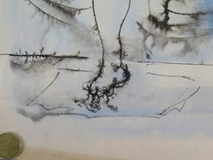 26×37 cm OLD SIGNED SKETCH FEMALE PORTRAIT PIEDMONTESE ARTIST X19.1