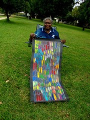 LOUISE NUMINA 130 x 60 cm Original Aboriginal Painting. Bush Yam