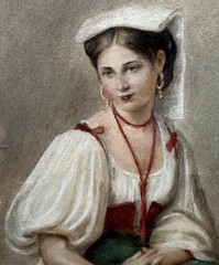 Pierre Joseph Antione (French 1840-1913) : Portrait Of Seated Lady , Watercolor